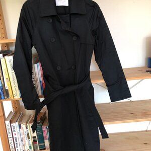 Black Everlane trench coat